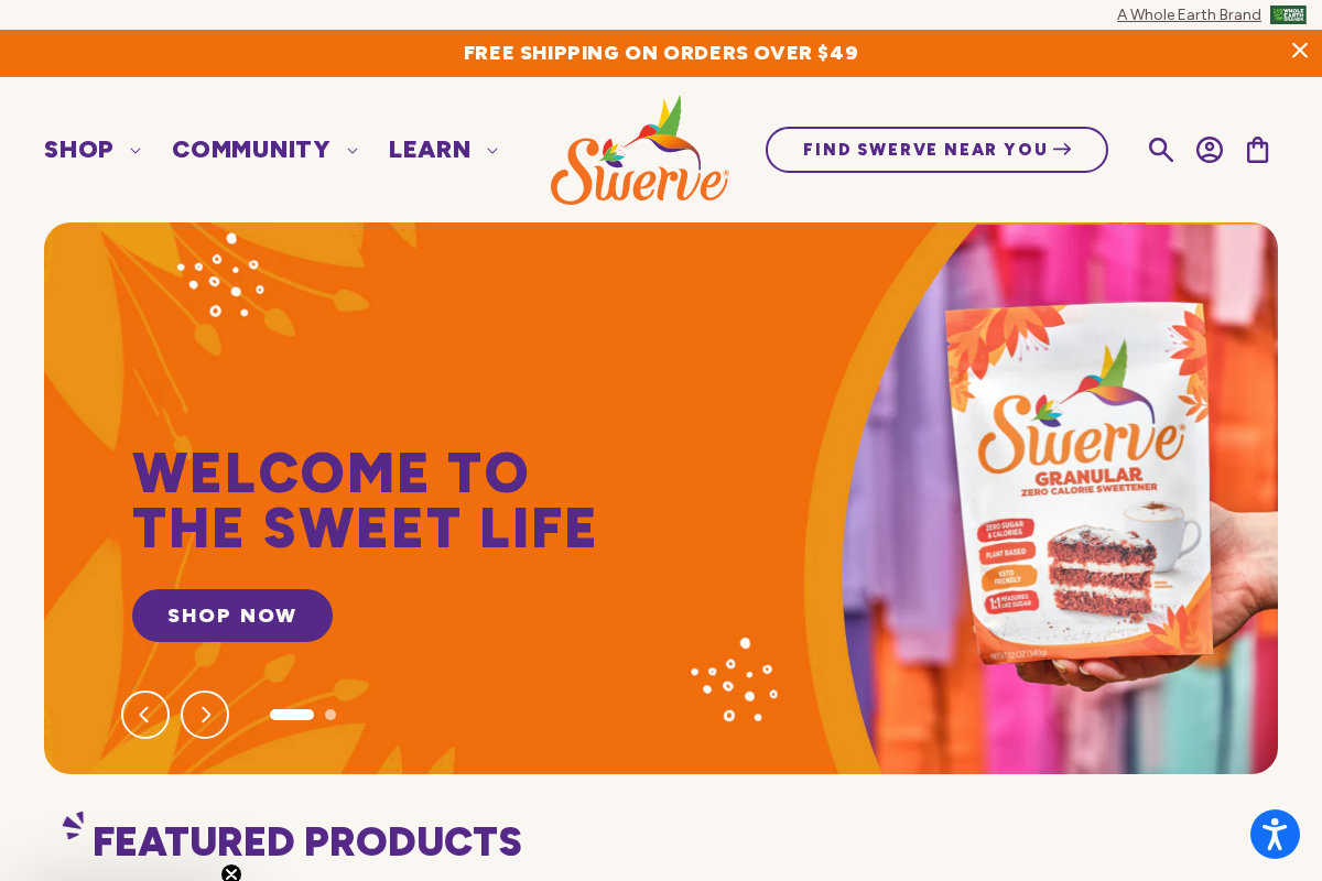 Swerve homepage screenshot