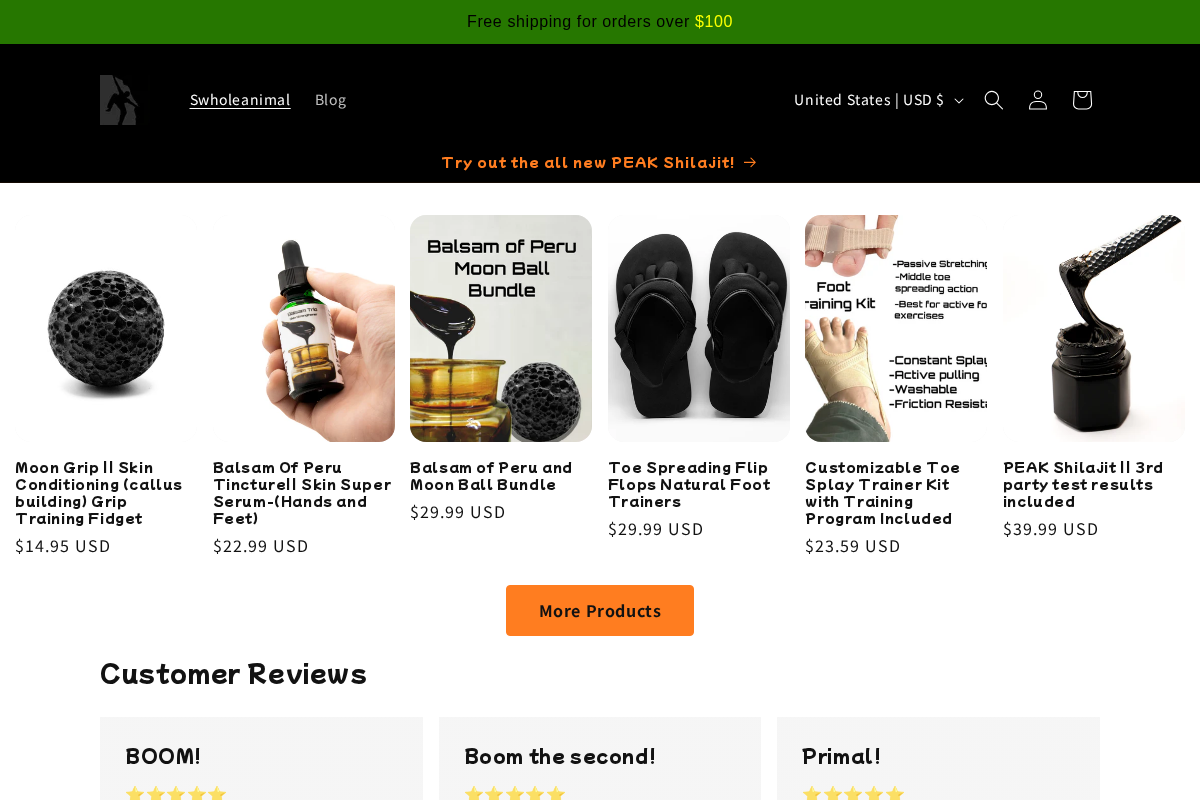 Swholeanimal homepage screenshot