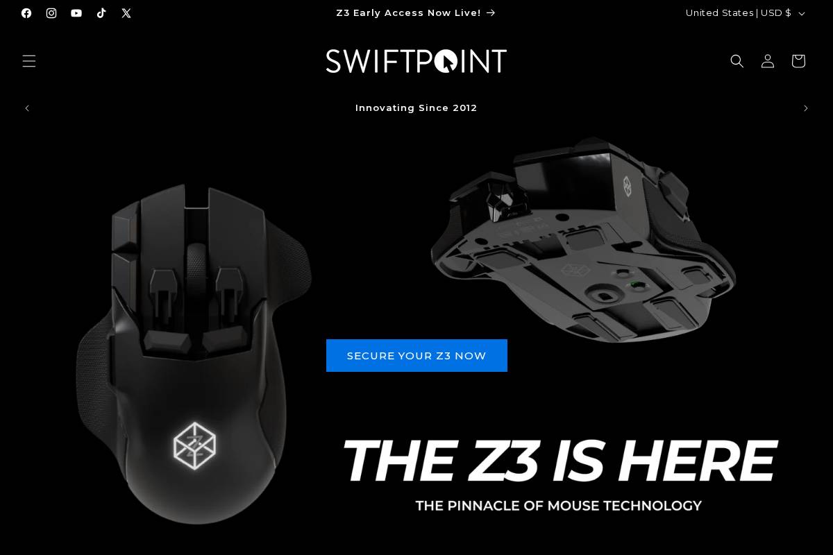swiftpoint.com homepage screenshot