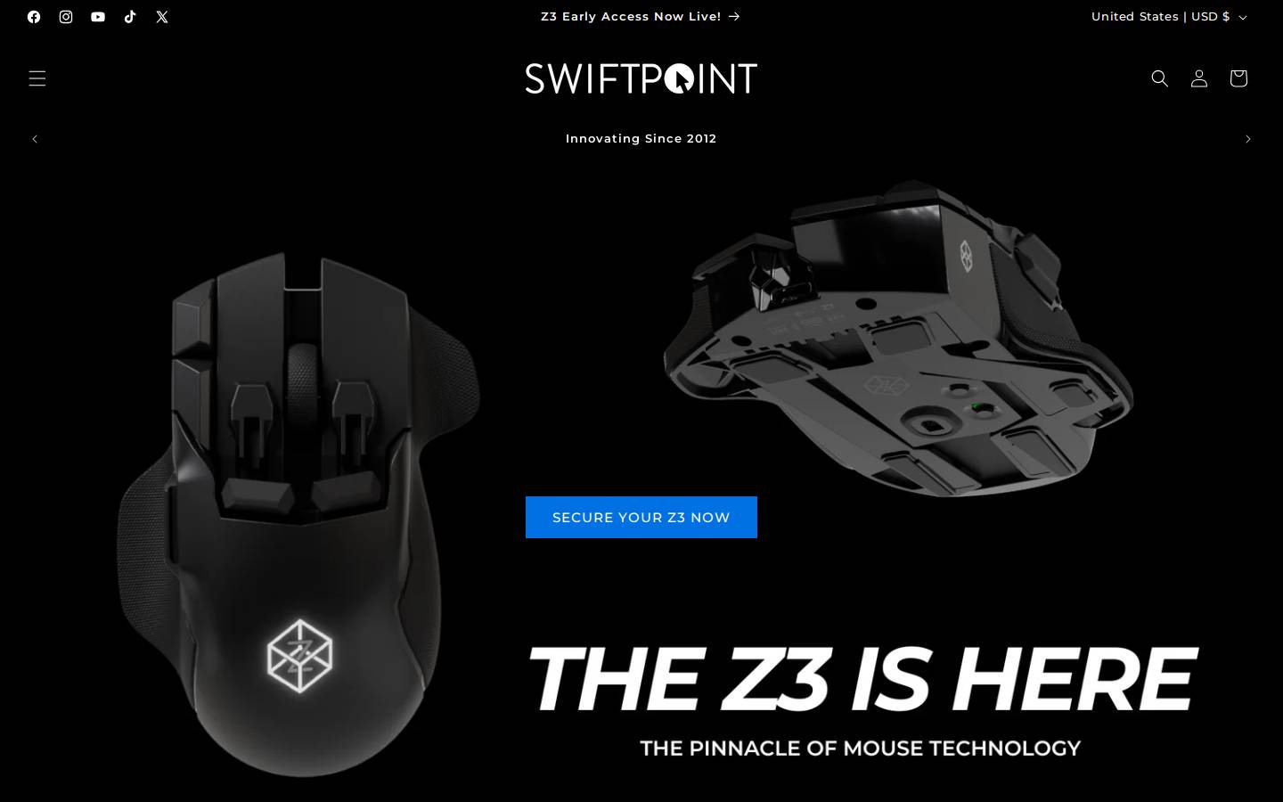 swiftpoint.com homepage screenshot