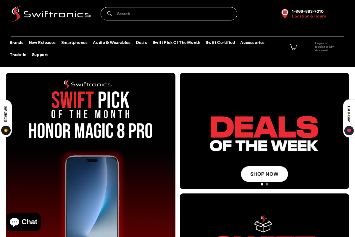 Swiftronics homepage screenshot