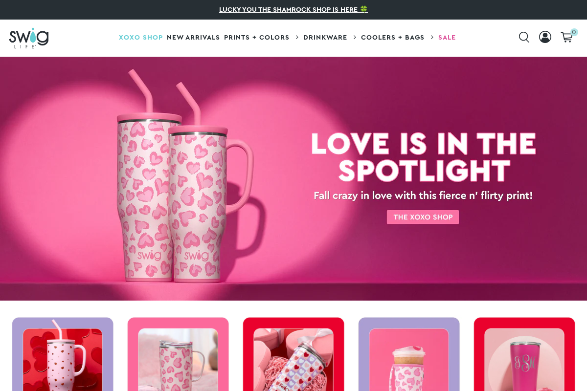 Swig Life homepage screenshot