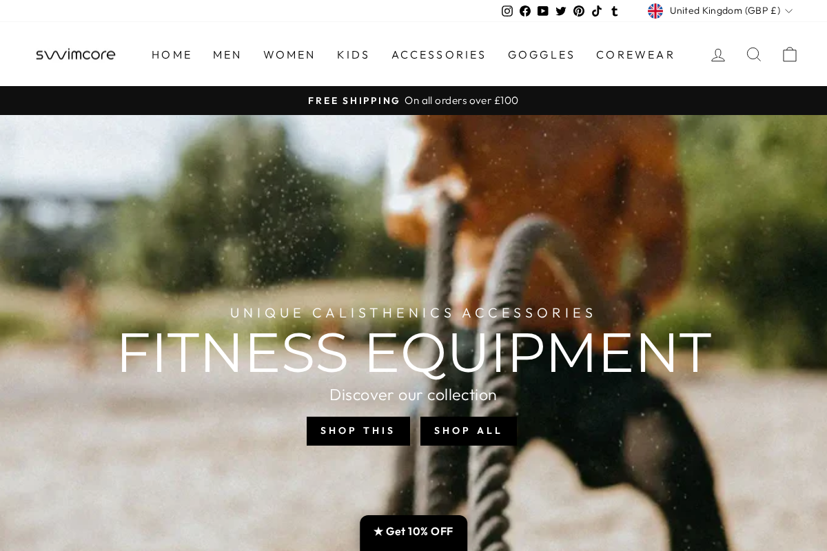 swimcore.com homepage screenshot