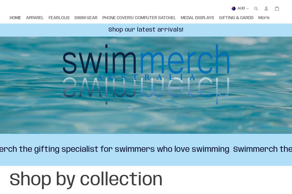 swimmerch.com.au homepage screenshot