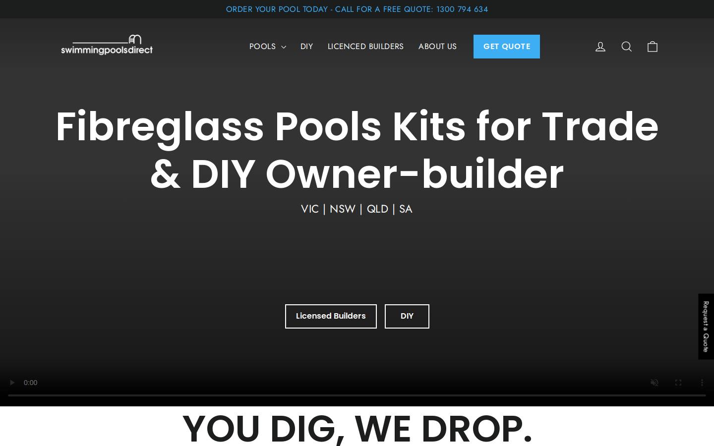 swimmingpoolsdirect.com.au homepage screenshot