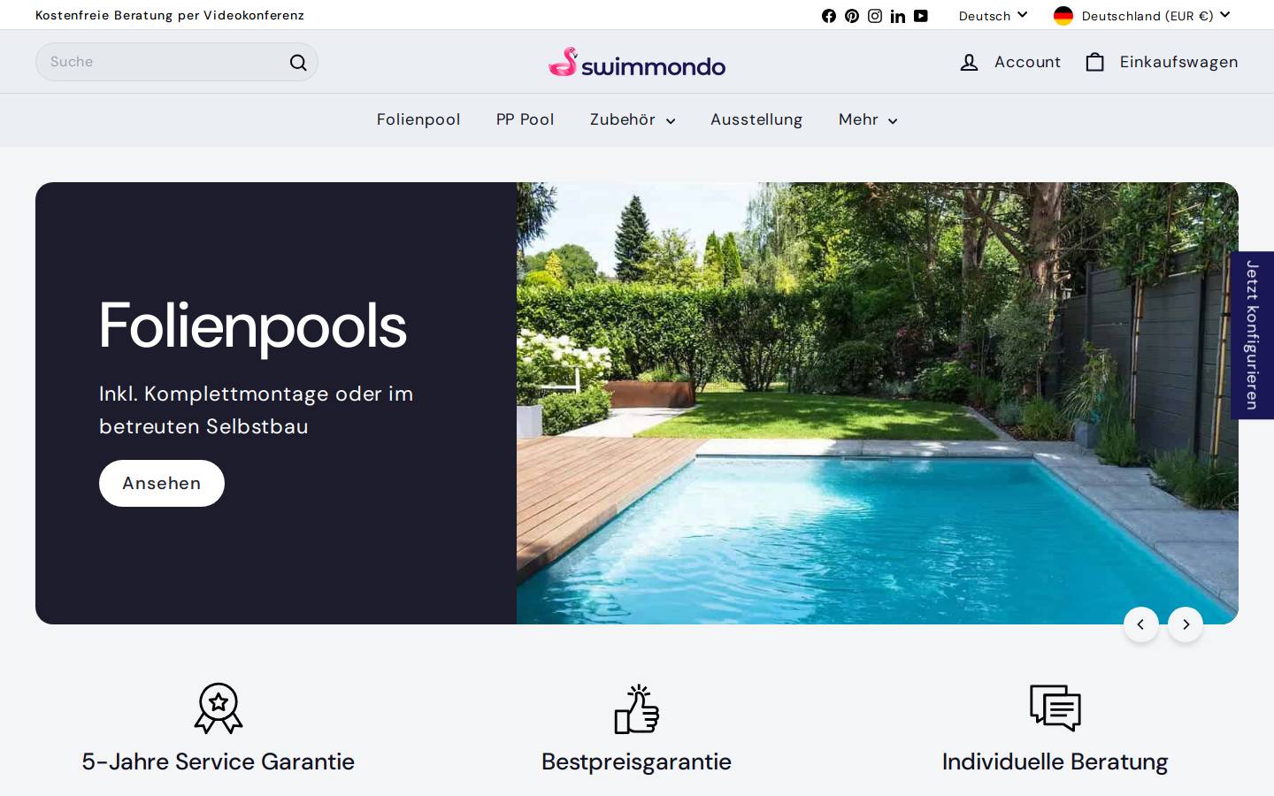 swimmondo.com homepage screenshot