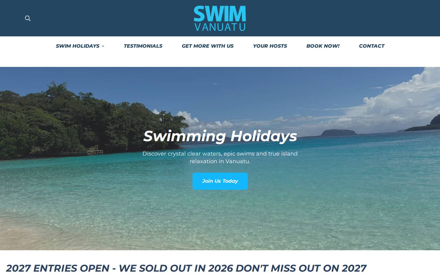 swimvanuatu.com homepage screenshot