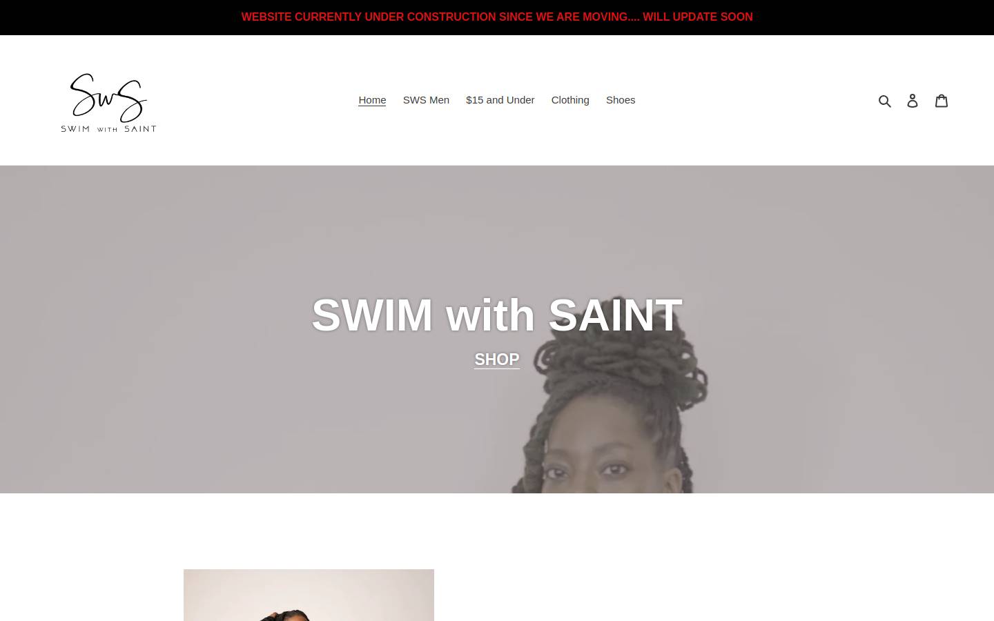 swimwithsaint.com homepage screenshot