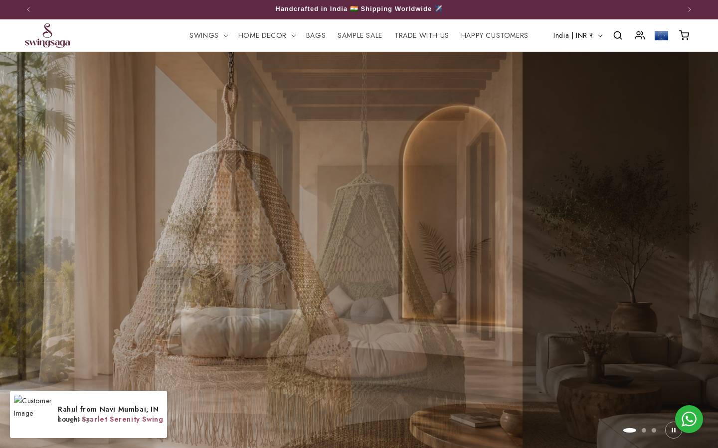 swingsaga.com homepage screenshot