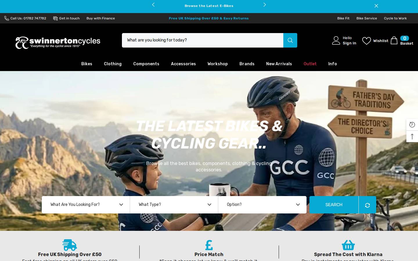 Swinnerton Cycles homepage screenshot