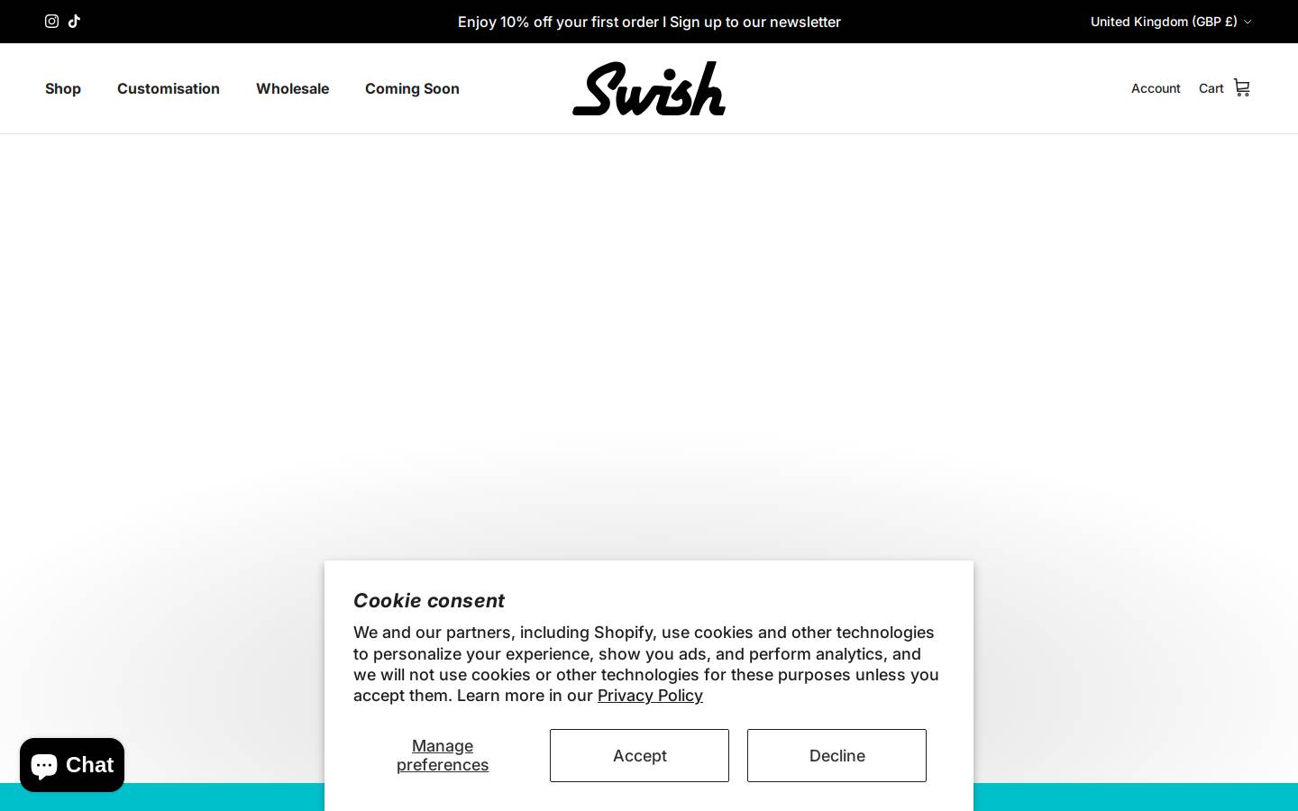 swishgolf.com homepage screenshot