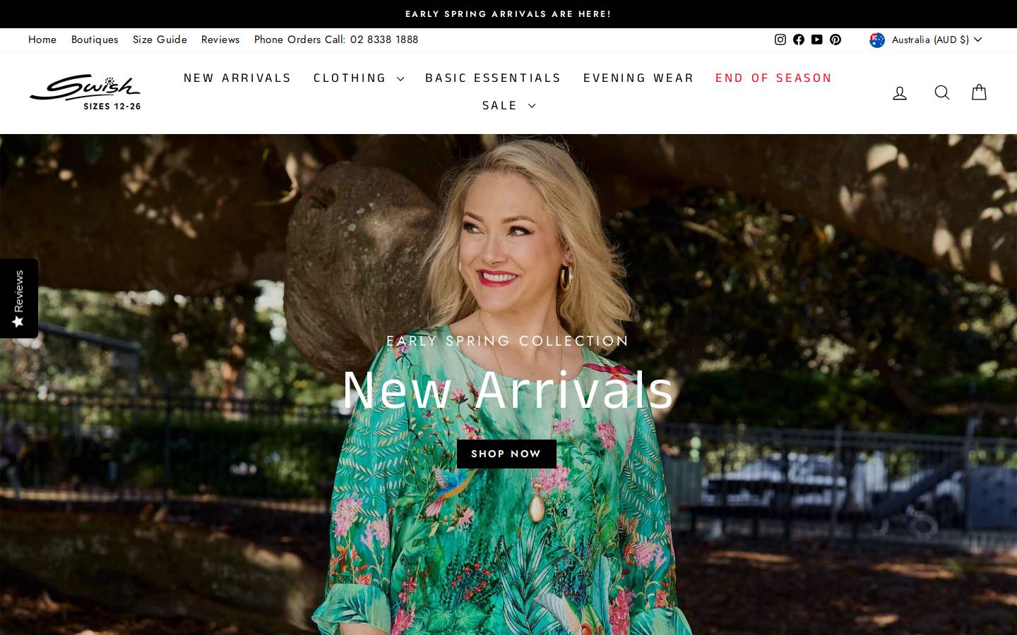 swishplussizes.com homepage screenshot