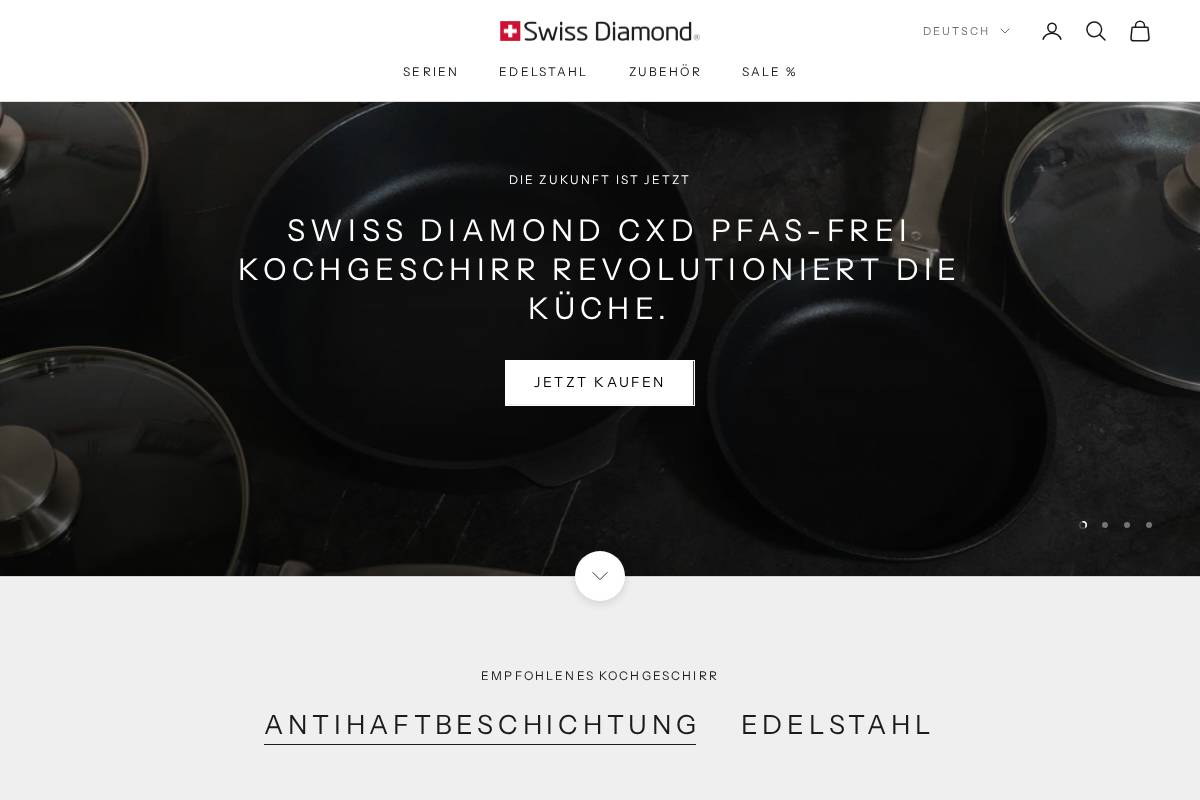 swissdiamond.com homepage screenshot