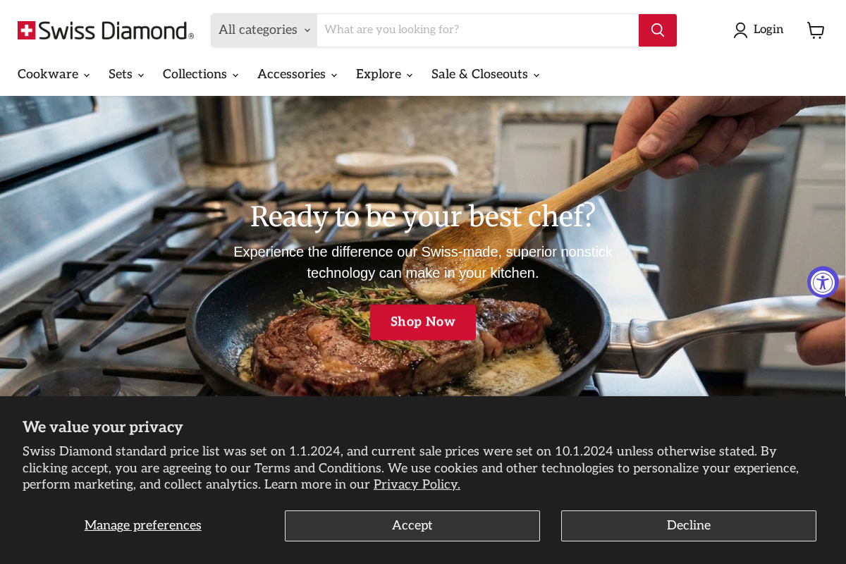 swissdiamond.com homepage screenshot