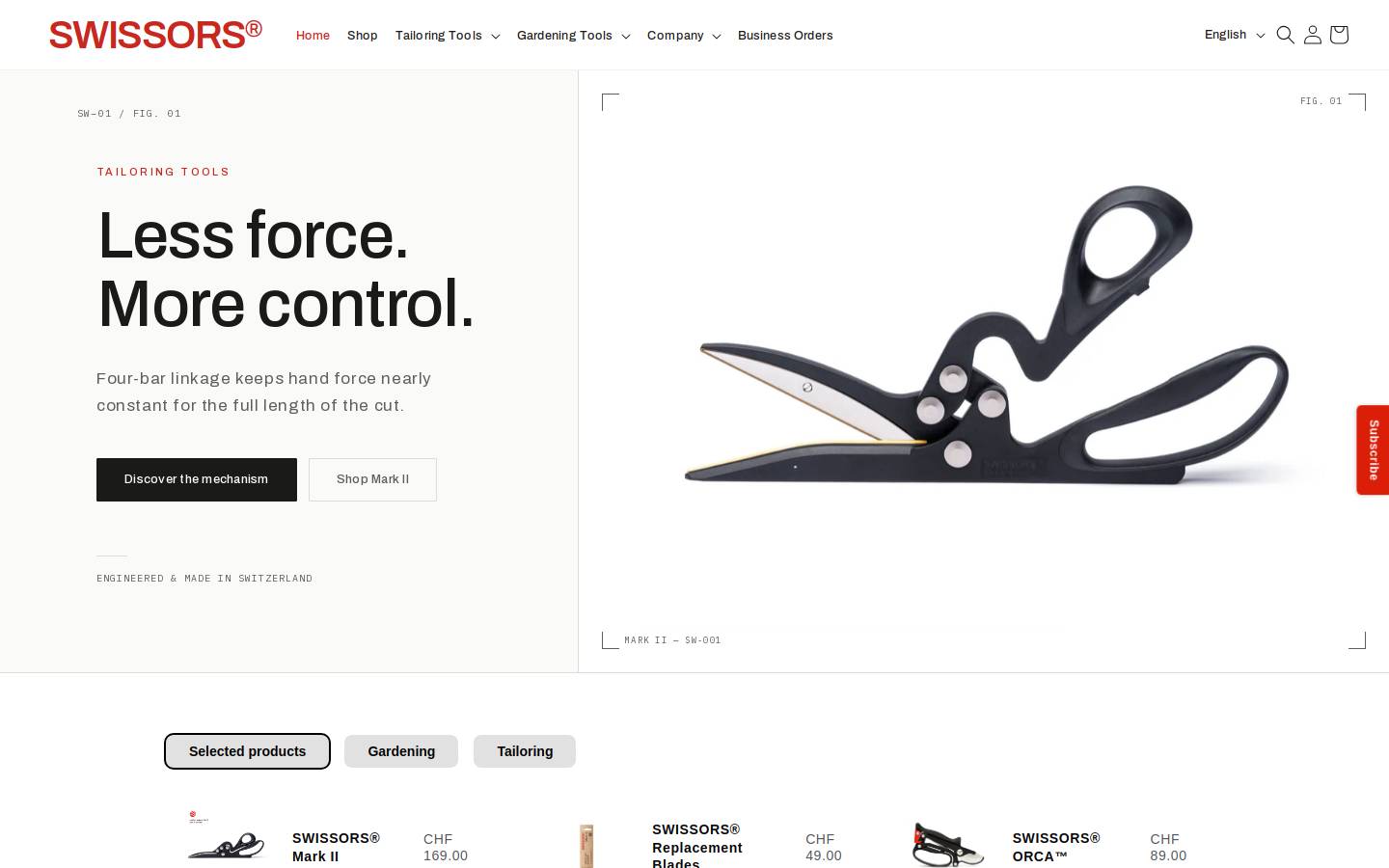 swissors.ch homepage screenshot