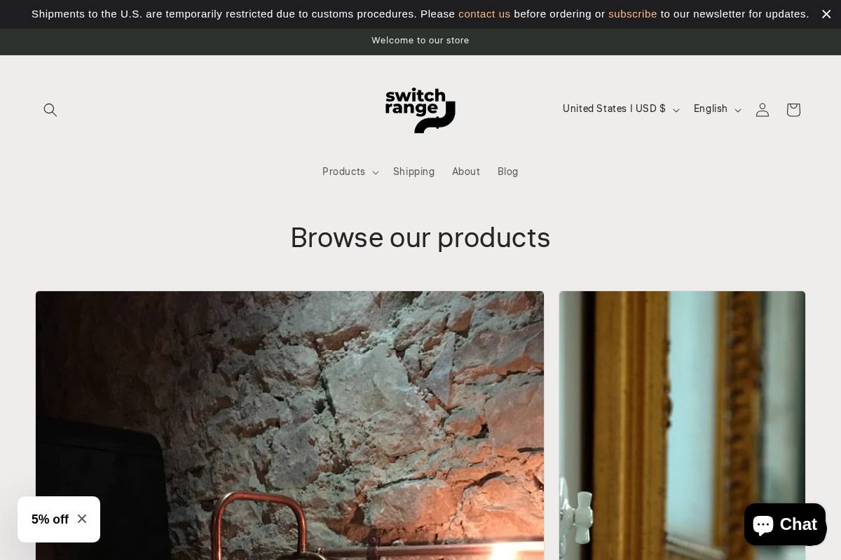 switchrange.com homepage screenshot