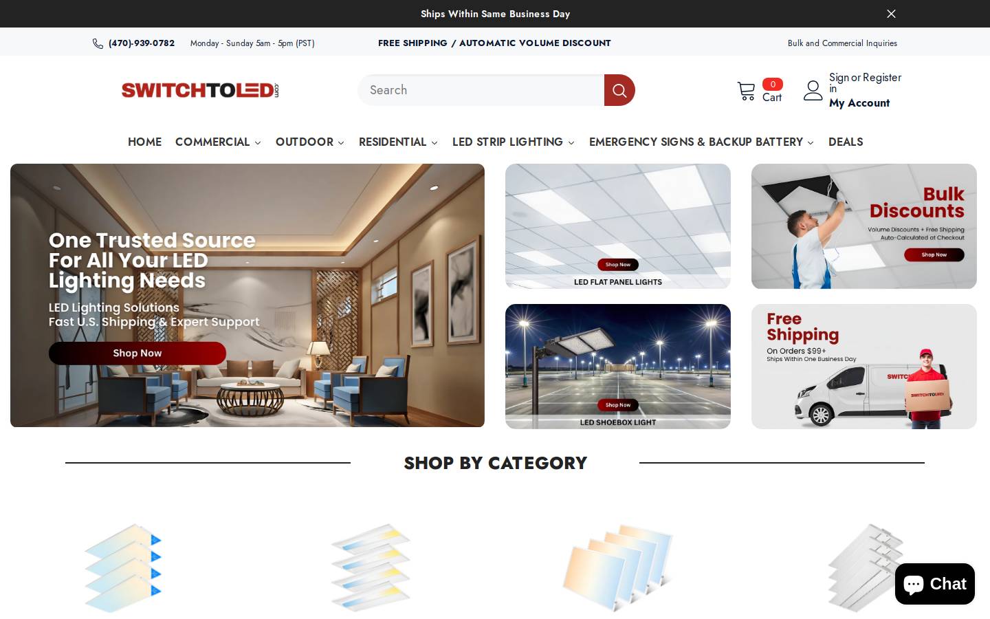 Switchtoled homepage screenshot