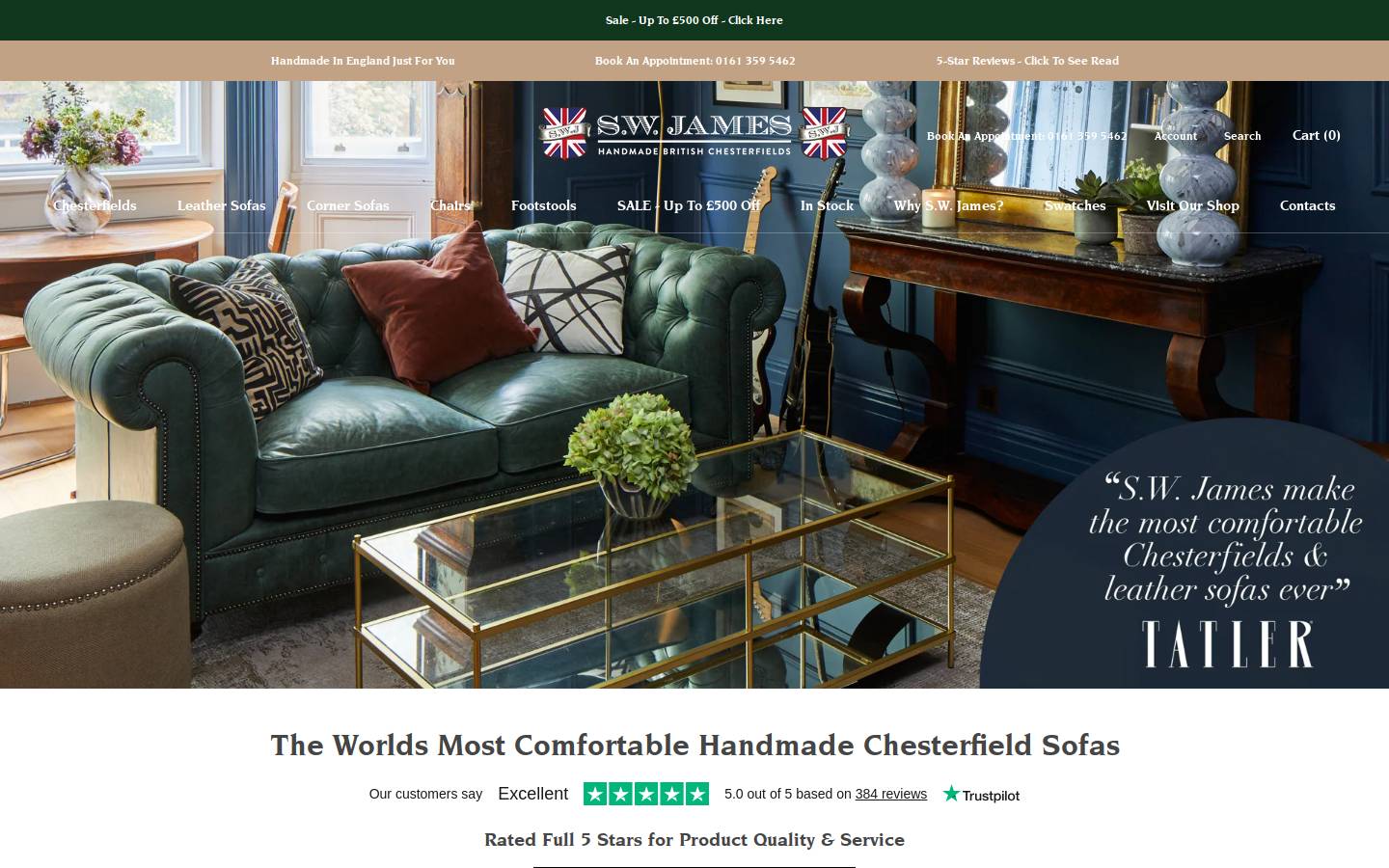 S.W. James homepage screenshot