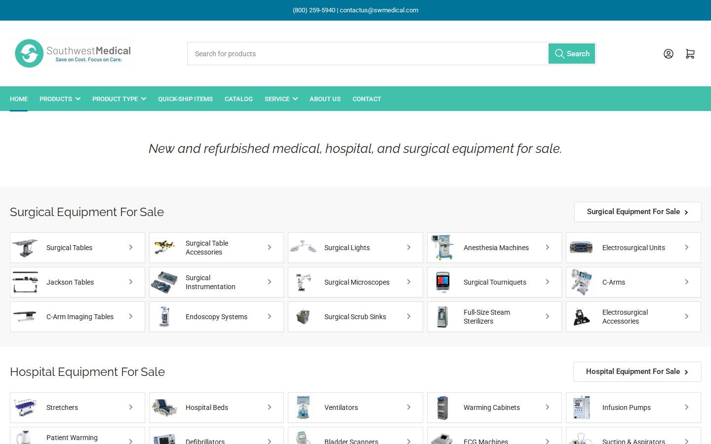 swmedical.com homepage screenshot