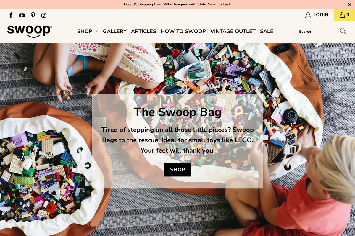 swoopbags.com homepage screenshot
