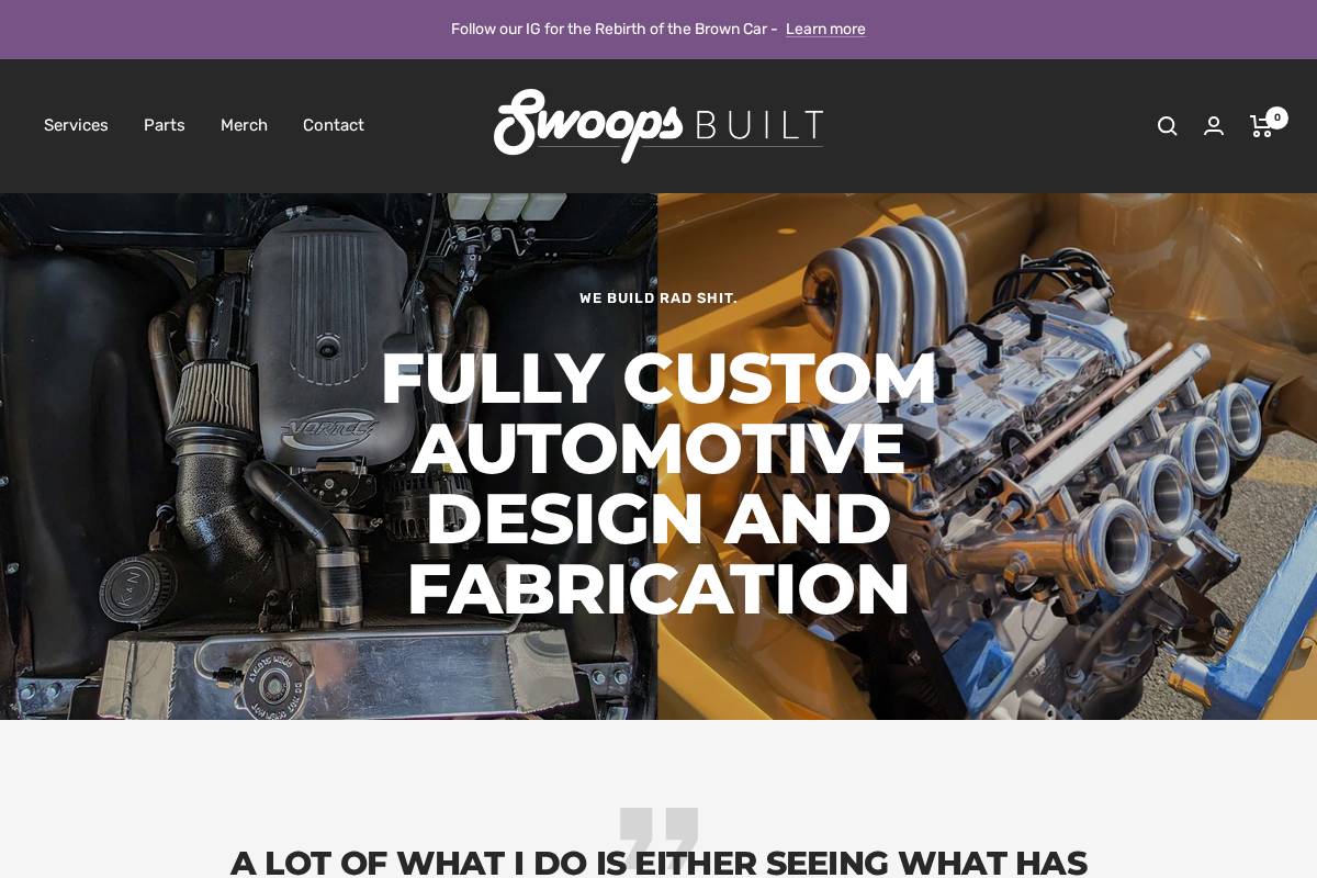 Hardlines By Swoops Fabrications Inc. homepage screenshot