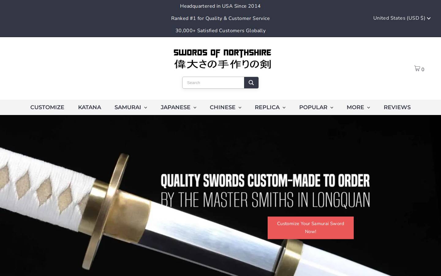 Swordsofnorthshire homepage screenshot