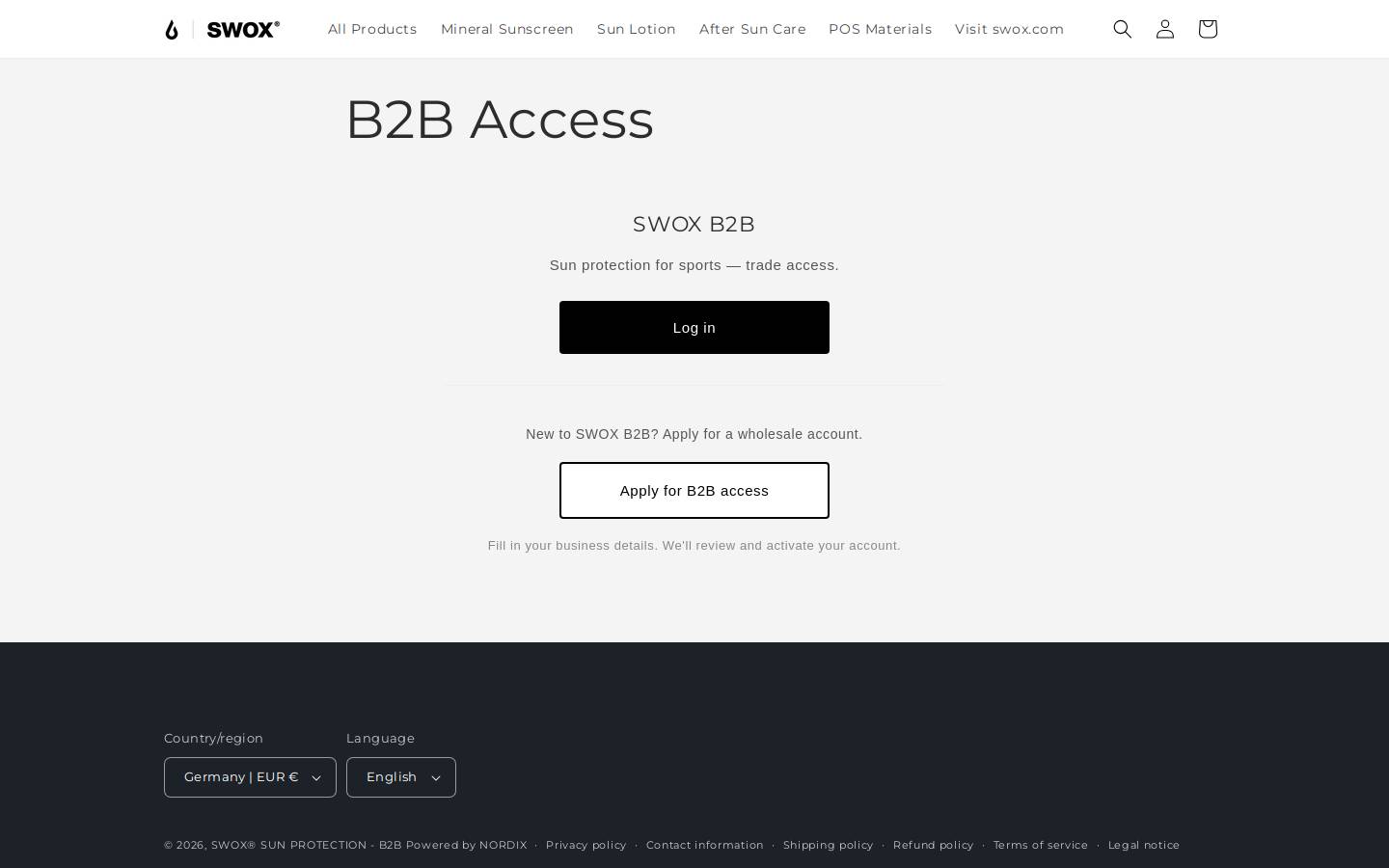 swox.shop homepage screenshot