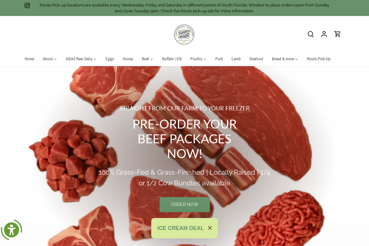 Southwest Ranches Farmers Market homepage screenshot