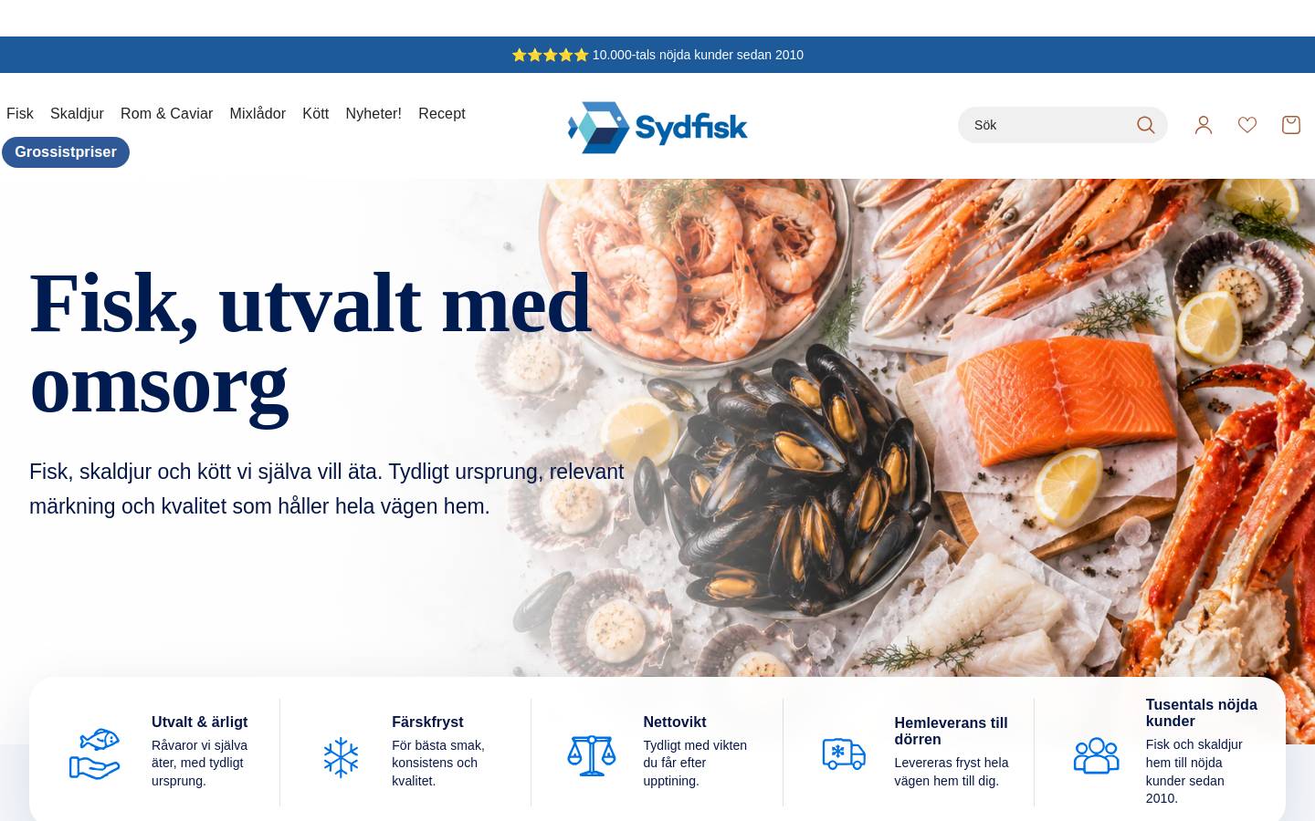Sydfisk AB homepage screenshot