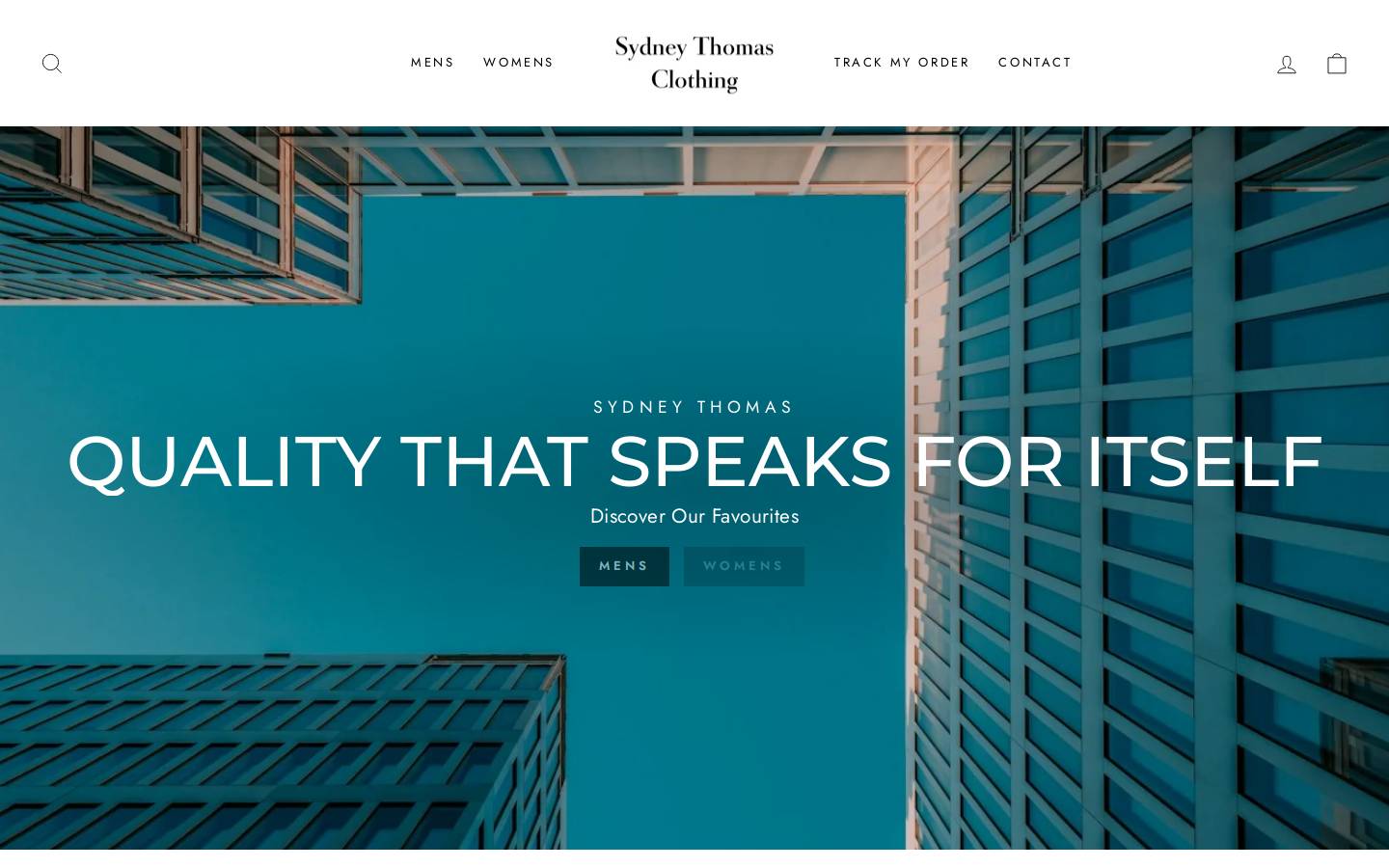 Sydney Thomas Clothing homepage screenshot