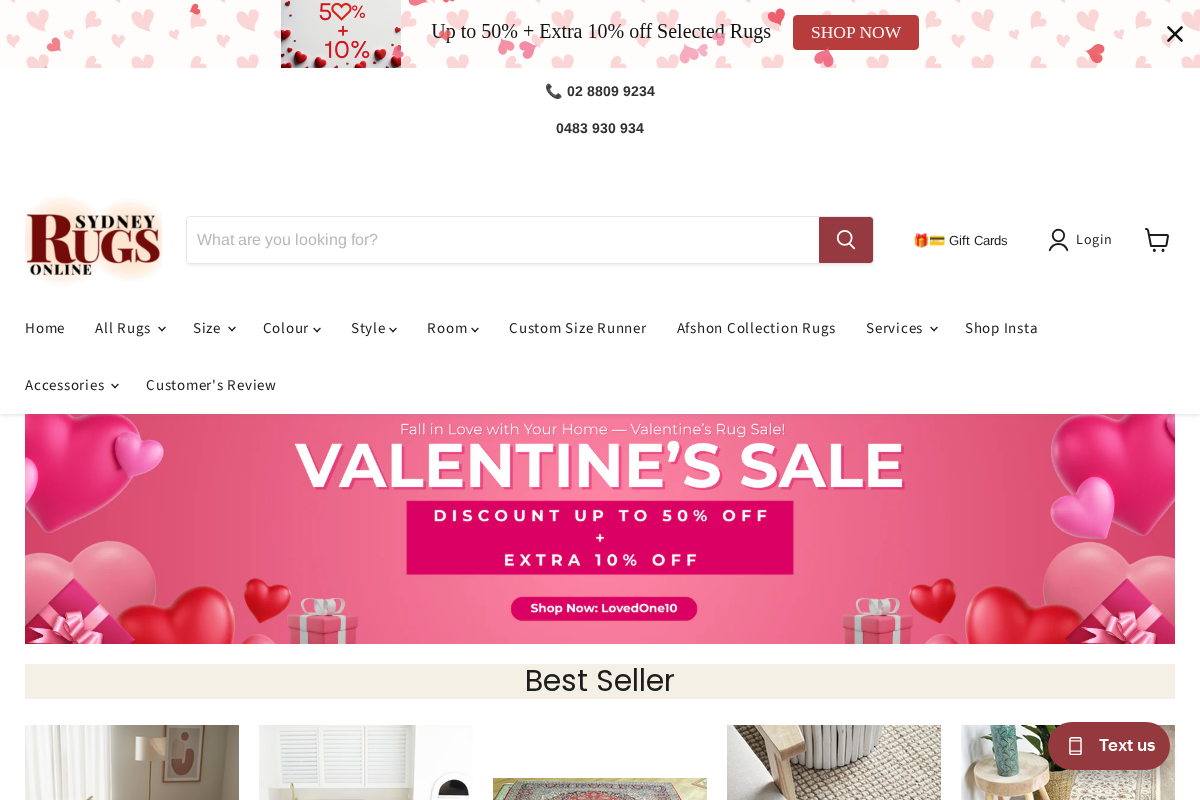 Sydney Rugs Online homepage screenshot