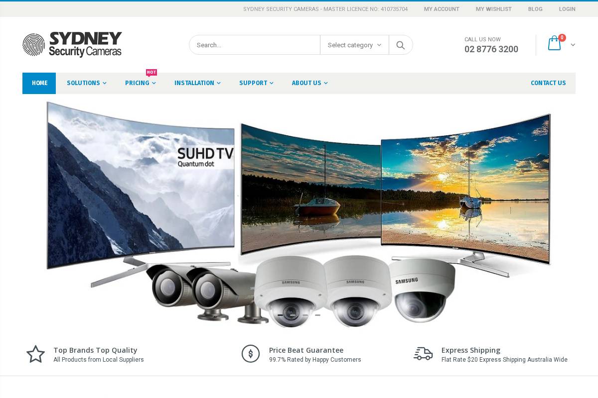 sydneysecuritycameras.com.au homepage screenshot