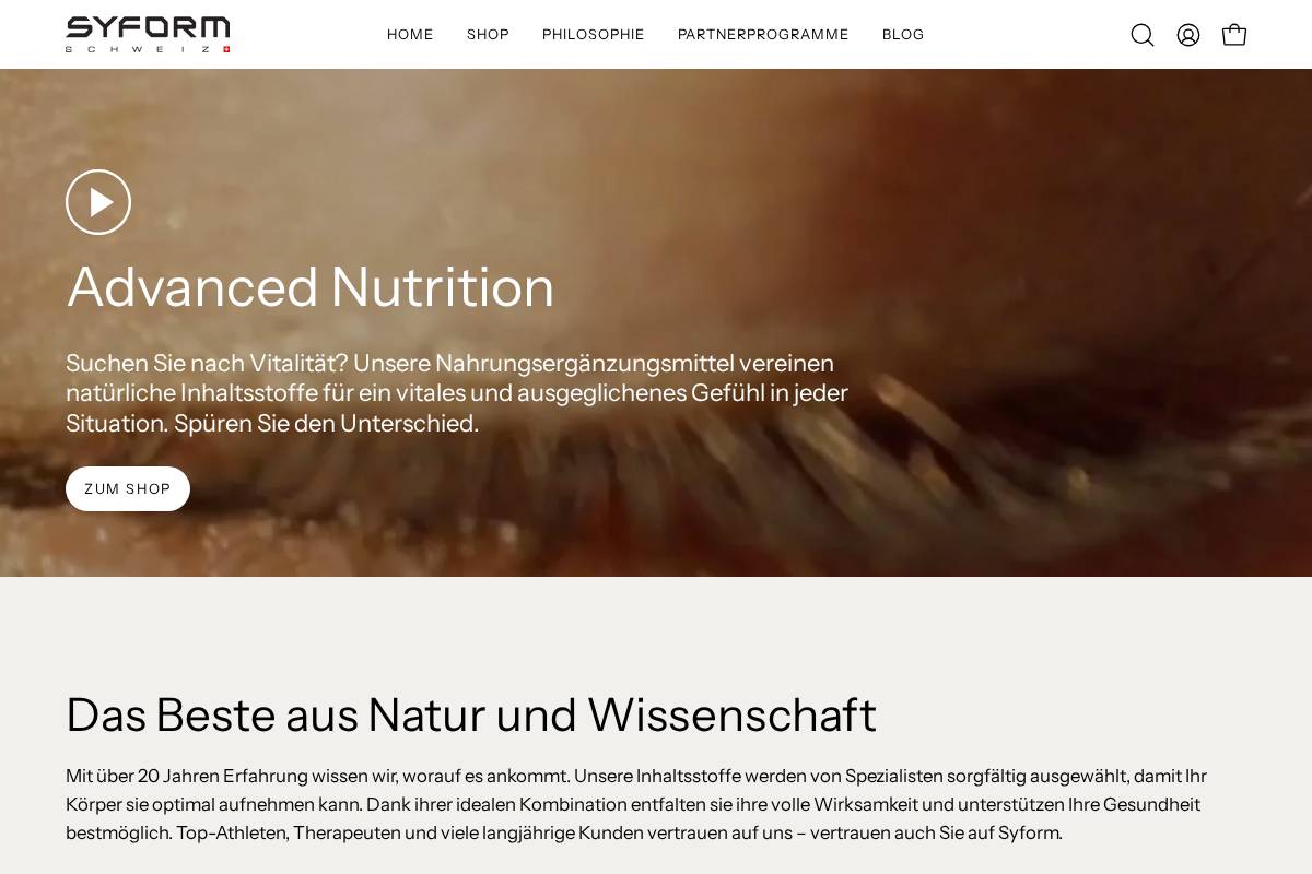 Syform homepage screenshot