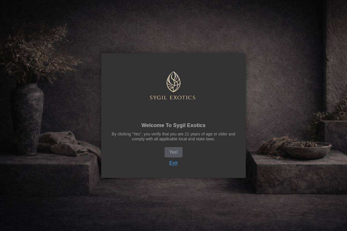 sygilexotics.com homepage screenshot