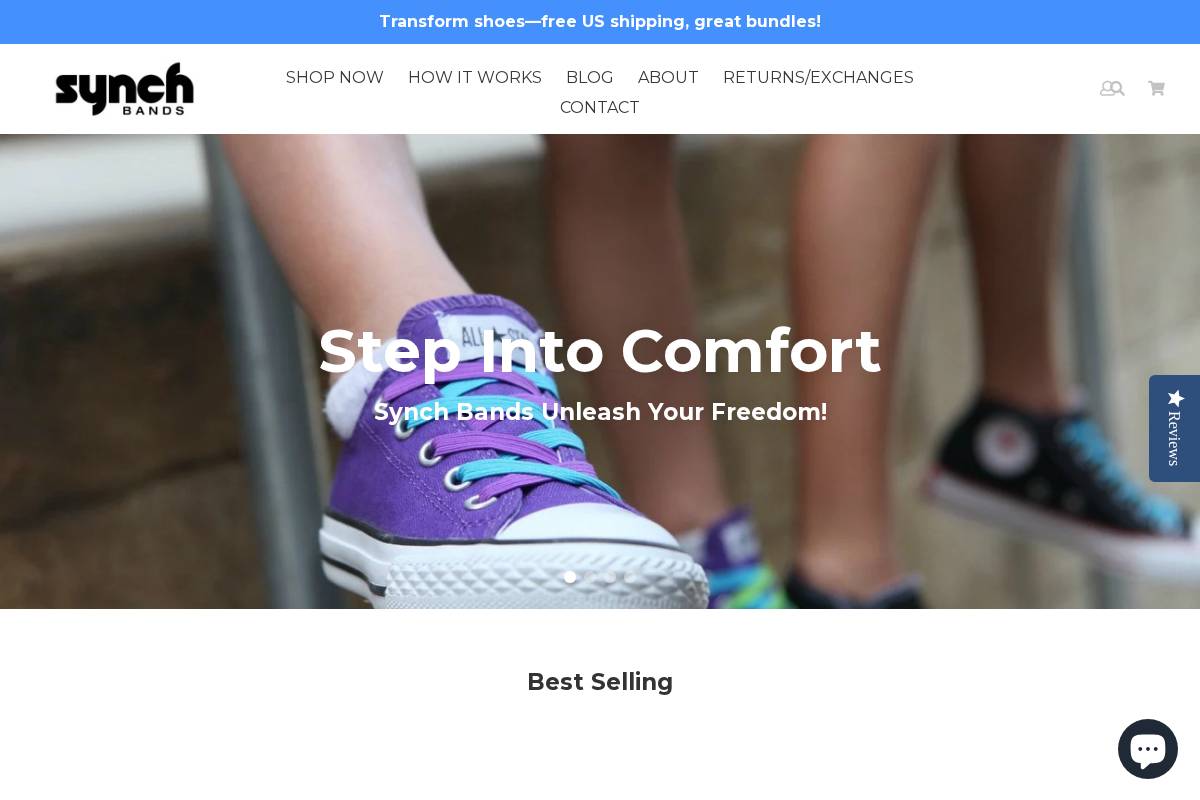 synchbands.com homepage screenshot