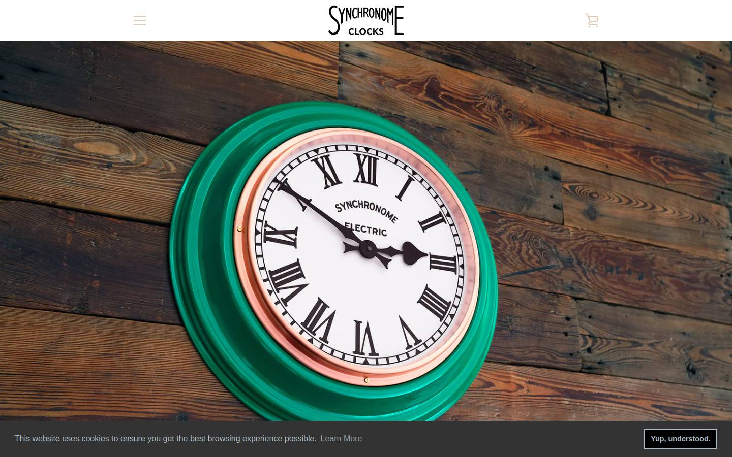synchronomeclocks.com homepage screenshot