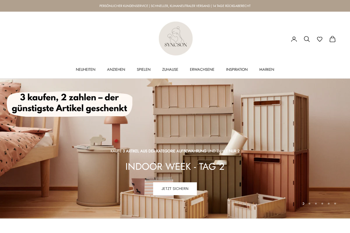 SYNCSON SHOP homepage screenshot