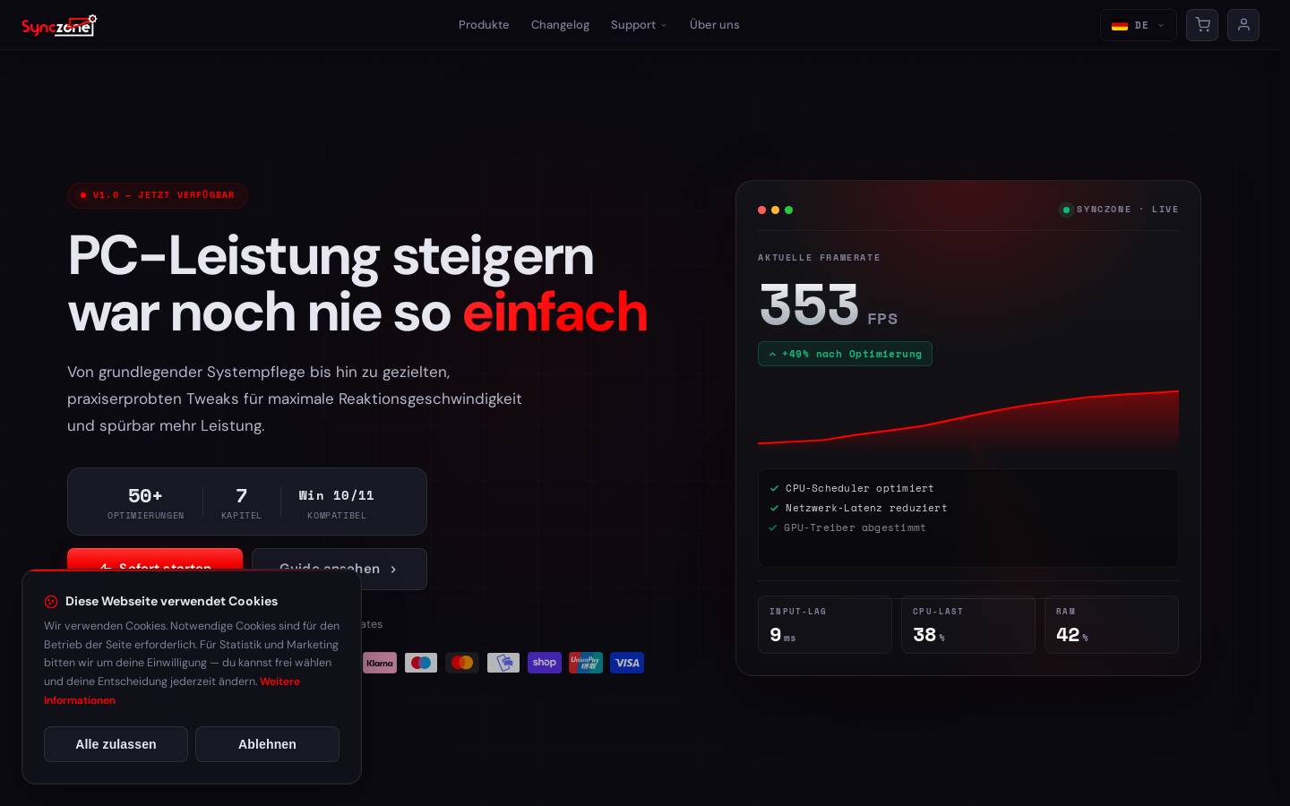 synczone.eu homepage screenshot