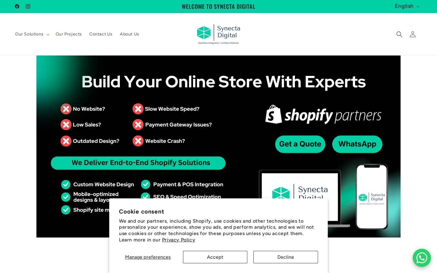 synectadigital.com homepage screenshot