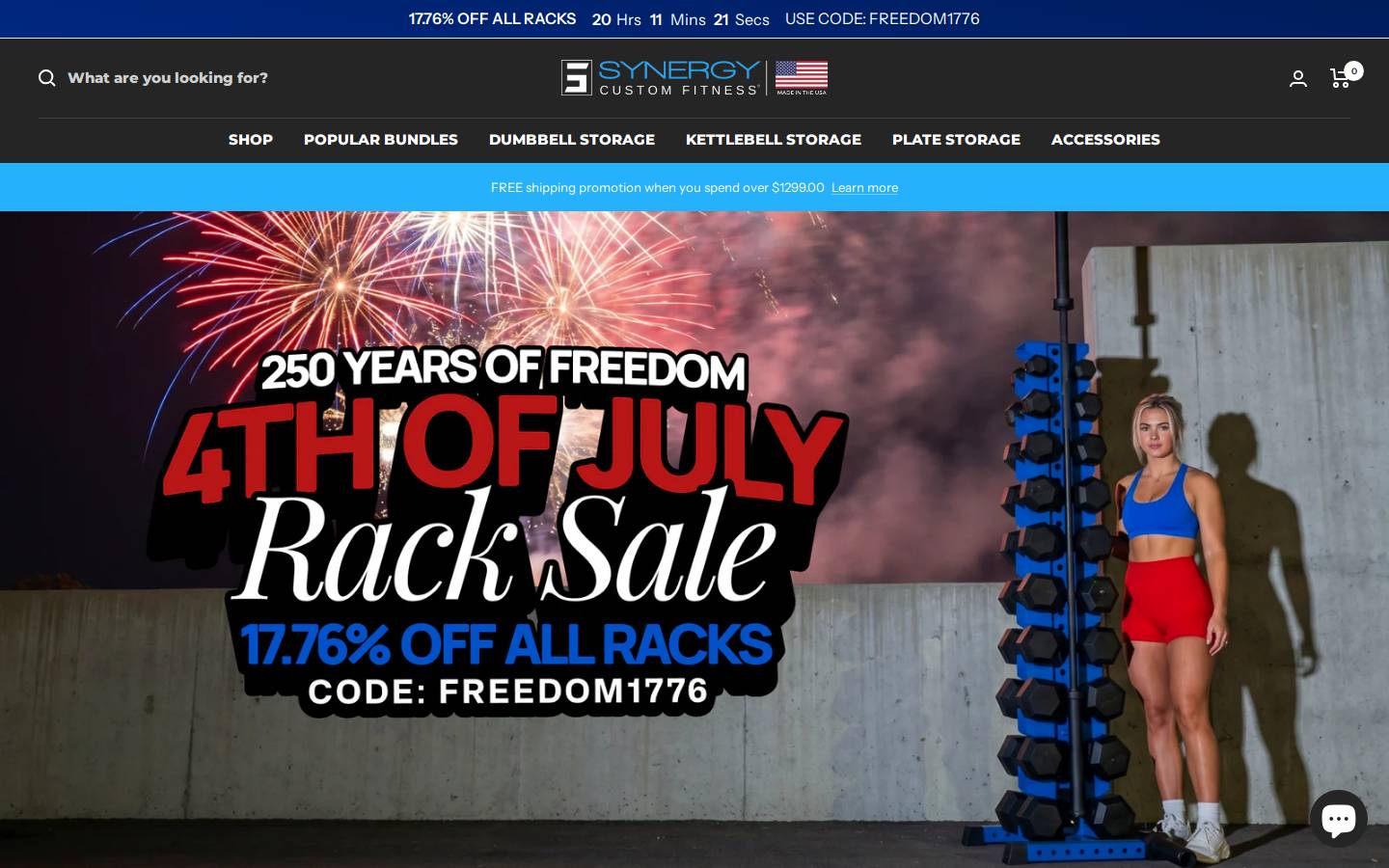 synergycustomfitness.com homepage screenshot