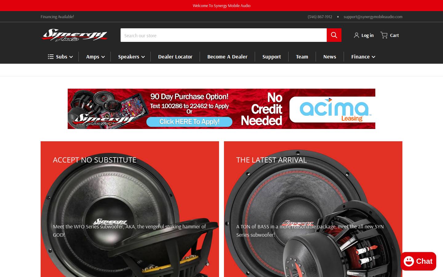 synergymobileaudio.com homepage screenshot