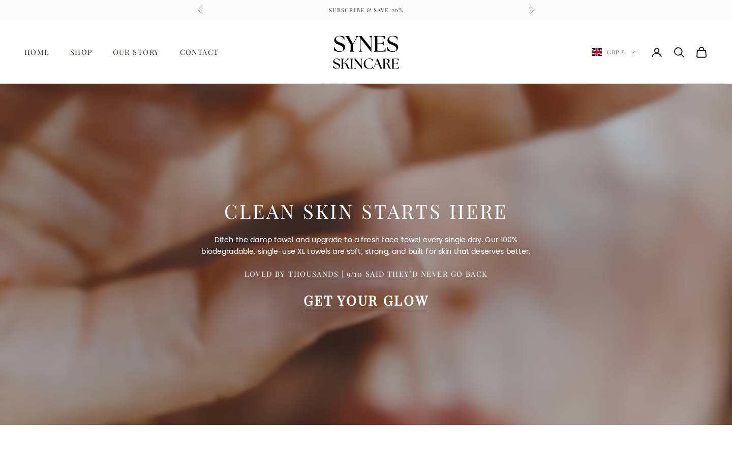 synesskincare.com homepage screenshot