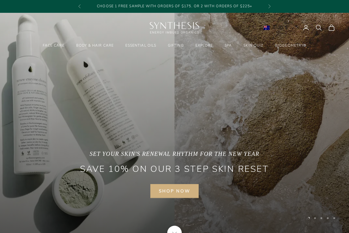 Synthesis Organics homepage screenshot