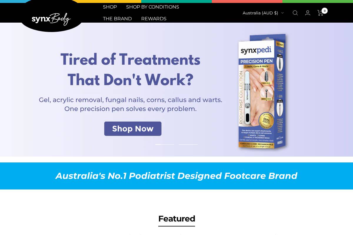 synxbody.com homepage screenshot