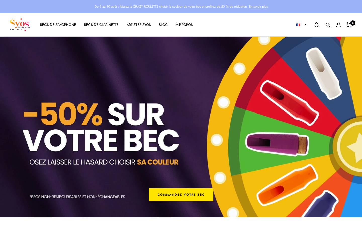 Syos homepage screenshot