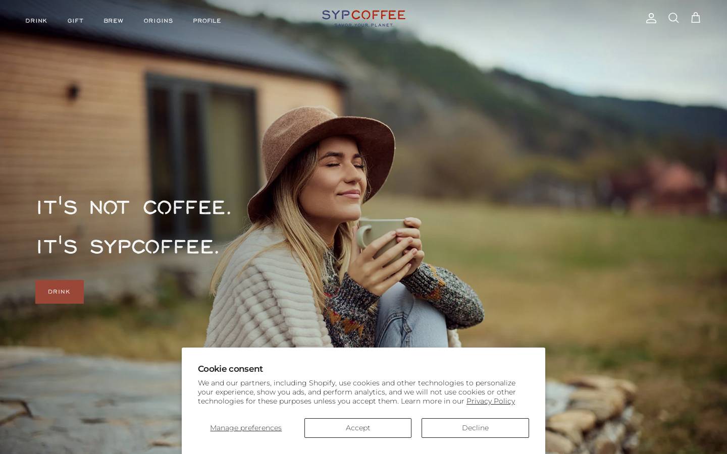 sypcoffee.com homepage screenshot