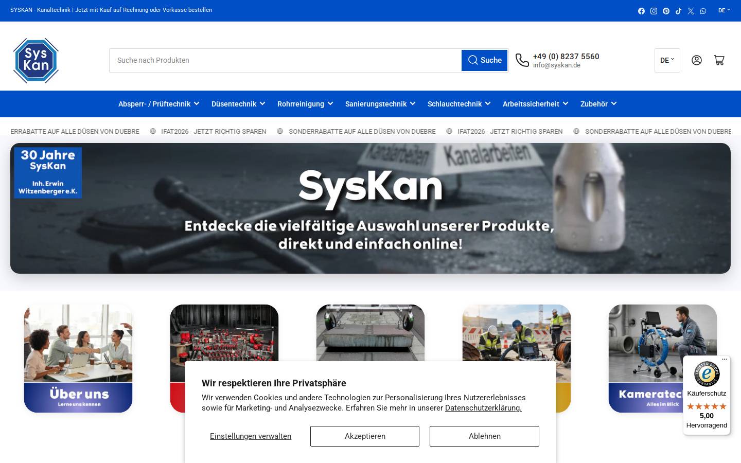 syskan-shop.de homepage screenshot