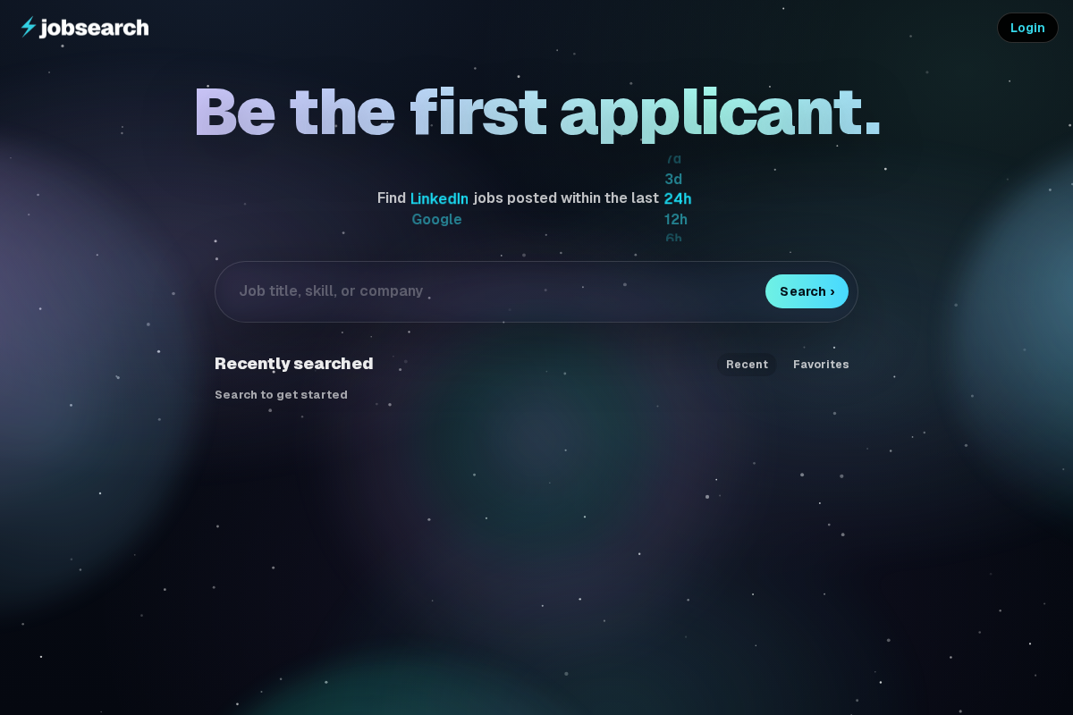 Lightning Job Search homepage screenshot
