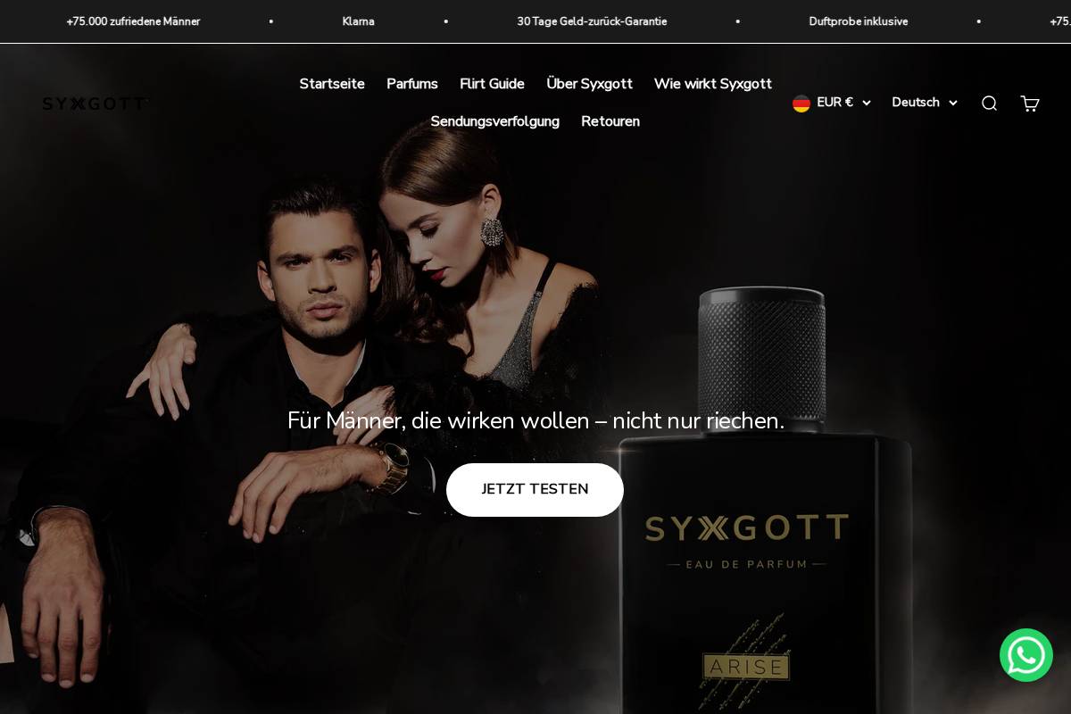 Syxgott homepage screenshot
