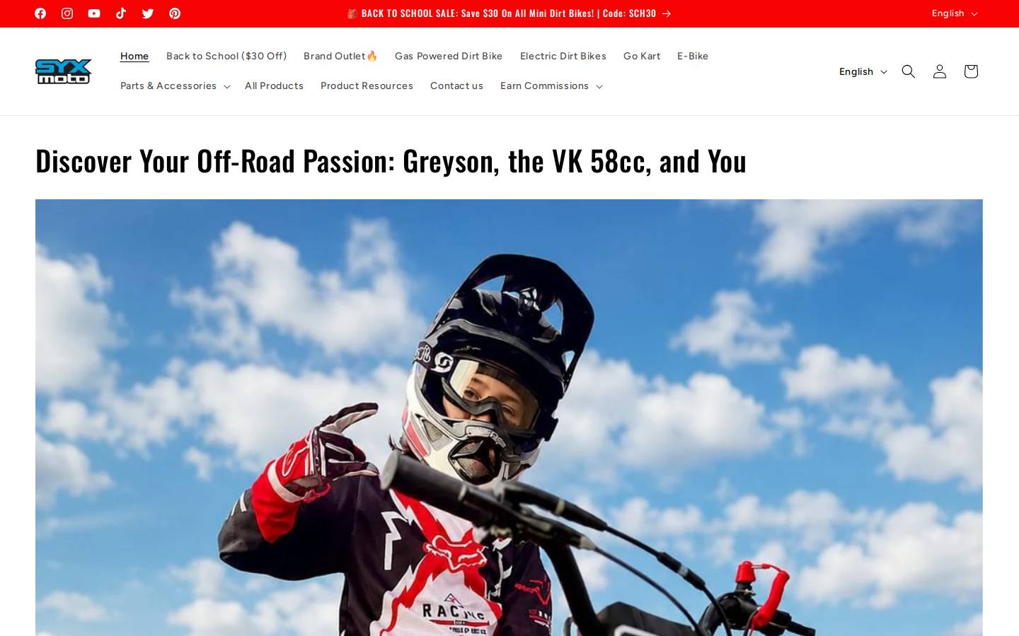syxmoto.com homepage screenshot